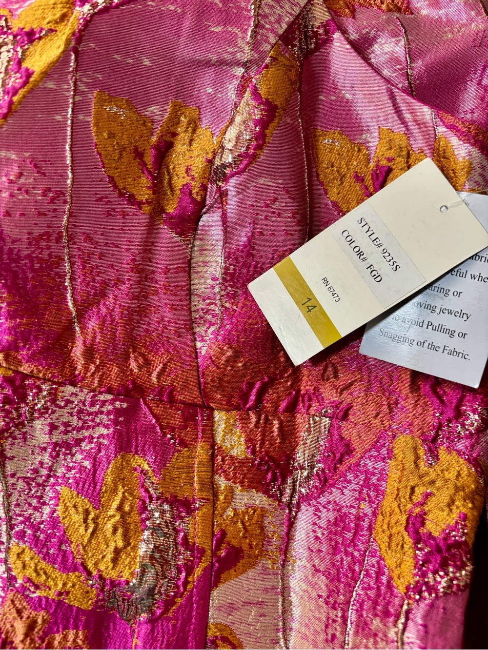 NWT Taylor Brocade Metallic Sleeveless A-Line Dress 14 - Picture 6 of 6